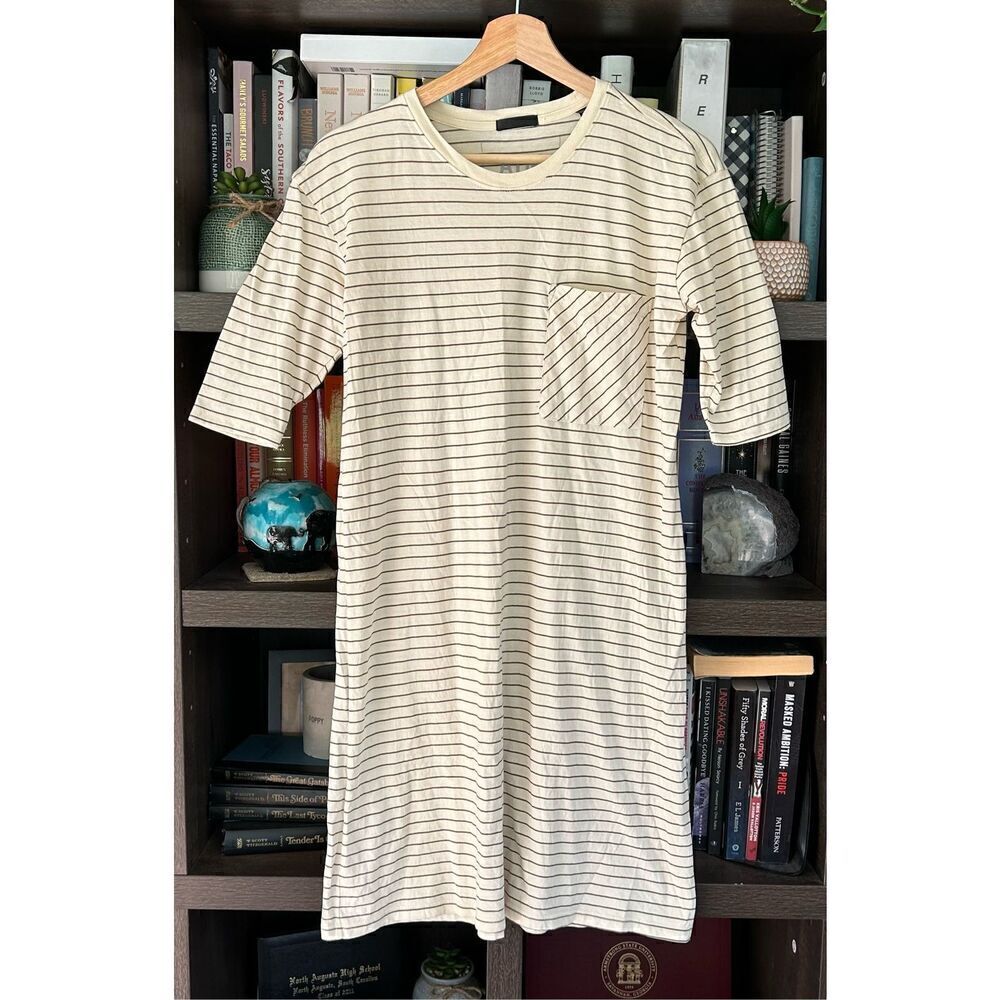 ATM Anthony Thomas Melillo Striped Pocket Front T-Shirt Dress Size XS